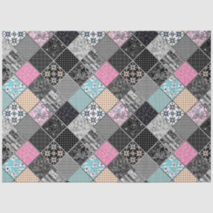 Patchwork retro  kleuren patchwork quilting tissuepapier