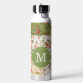 Patchwork Roos Custom Monogram Waterfles (Links)