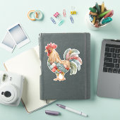 Patchwork Rooster Sticker (iPad Cover)