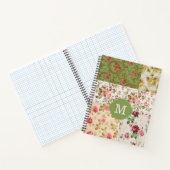 Patchwork Rose Custom Monogram Journal Notebook Notitieboek (Binnen)