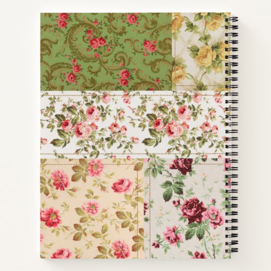 Patchwork Rose Custom Monogram Journal Notebook Notitieboek (Achterkant)