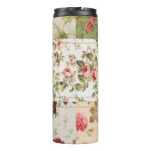 Patchwork Rose Custom Monogram Thermosbeker (Achterkant)