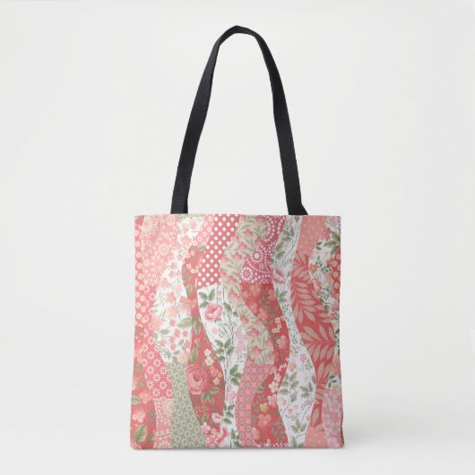 Patchwork rozen: naadloos patroonontwerp. draagtas (Voorkant)