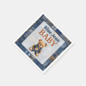 Patchwork Rustic Denim Bear Blue Jean Baby Shower Servet (Hoek)