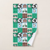 Patchwork rustique de la ferme de vaches Marron et (Serviette à main)