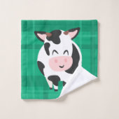 Patchwork rustique de la ferme de vaches Marron et (Gant de toilette)