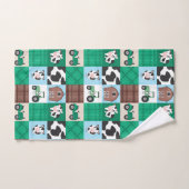 Patchwork rustique de la ferme de vaches Marron et (Serviette à main)
