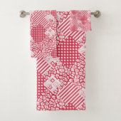 Patchwork rustique rouge et blanc (En situation)