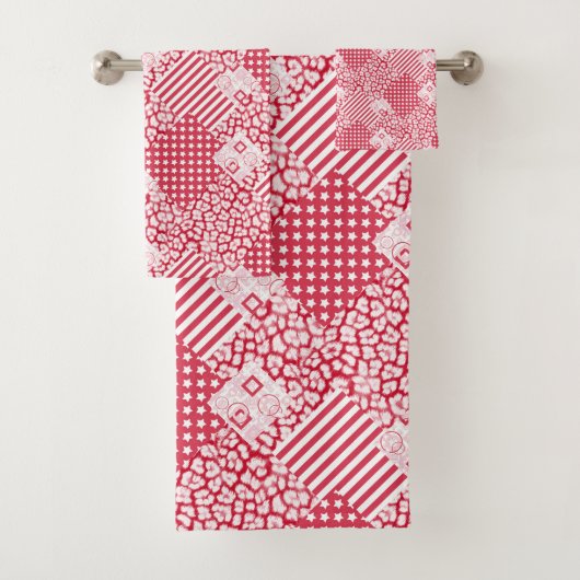 Patchwork rustique rouge et blanc (En situation)