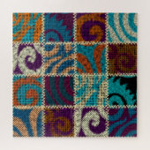 Patchwork ruw canvas imitatie legpuzzel (Horizontaal)