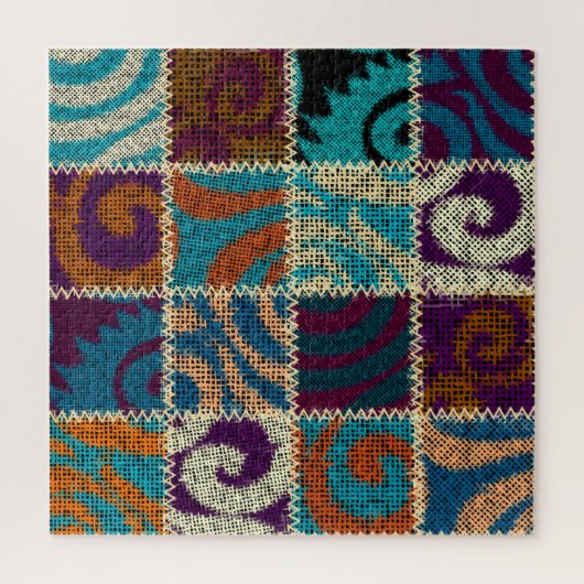 Patchwork ruw canvas imitatie legpuzzel (Verticaal)