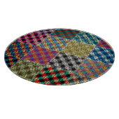 Patchwork ruw canvas vierkanten  snijplank (Hoek)