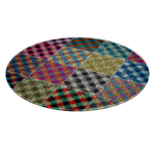 Patchwork ruw canvas vierkanten  snijplank (Hoek)