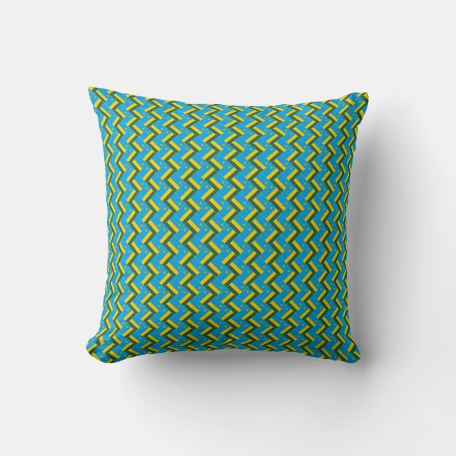 Patchwork Rwanda Vlag Patroon Kussen (Voorkant)