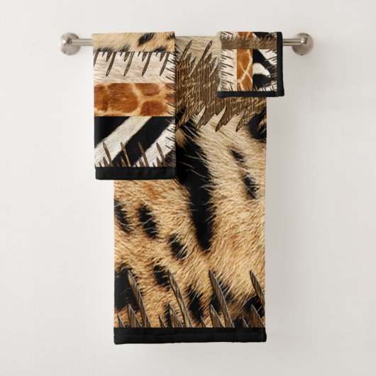 "Patchwork Safari Chic" Bad Handdoek (Insitu)