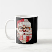 Patchwork Santa Claus Face Preppy Girly Christmas Koffiemok (Links)