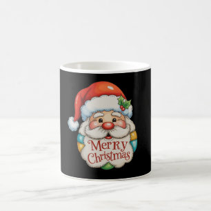 Patchwork Santa Merry Christmas Preppy Kerstmis Koffiemok
