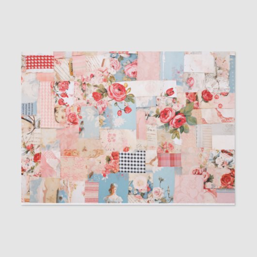 Patchwork Shabby Chic Tissue Paper Tissuepapier (Voorkant)