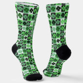 Patchwork Shamrocks Sokken (Gebogen)