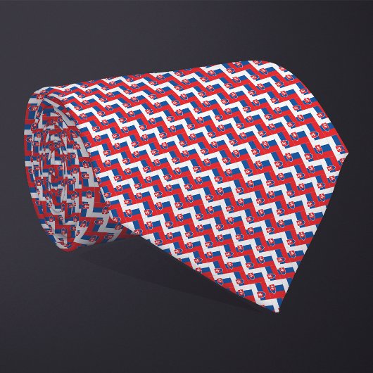 Patchwork Slowakije Vlag Patroon Stropdas
