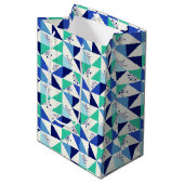 Patchwork sneeuwvlokken - Lichte achtergrond - Gif Medium Cadeauzakje (Voorkant Gekanteld)