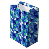 Patchwork Snowflakes - Arrière - plan bleu - Sac c (Devant Angle)