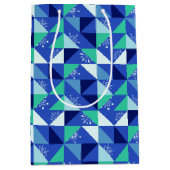 Patchwork Snowflakes - Arrière - plan bleu - Sac c (Devant)