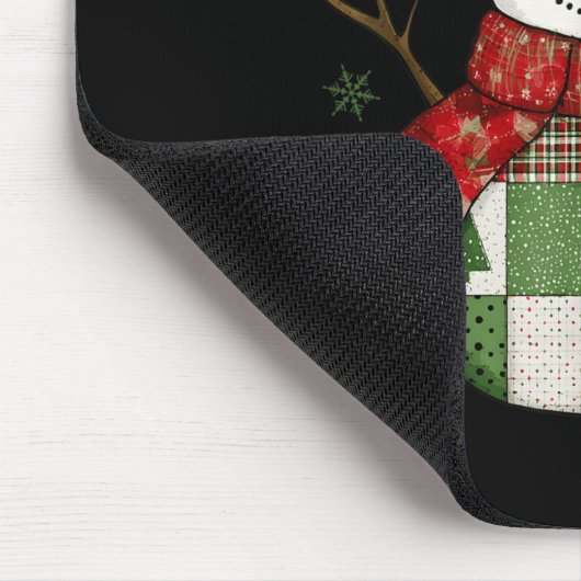 Patchwork Snowman Retro Funny Christmas Snowman Ho Muismat (Hoek)