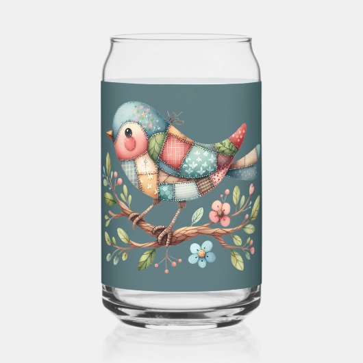 Patchwork Songbird on Blooming Branch (Recto)