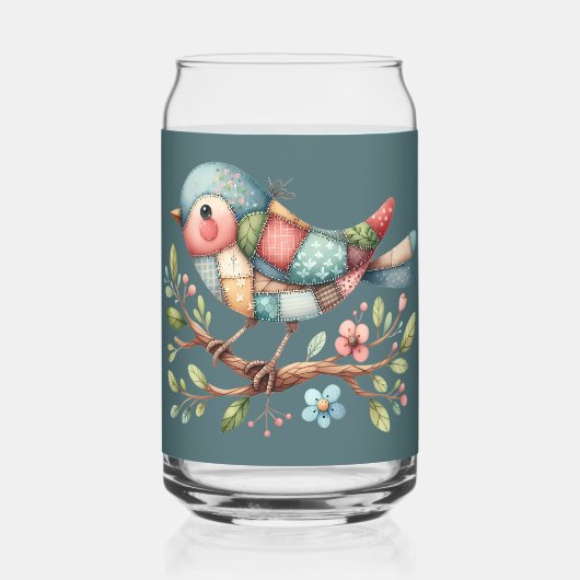 Patchwork Songbird on Blooming Branch (Verso)