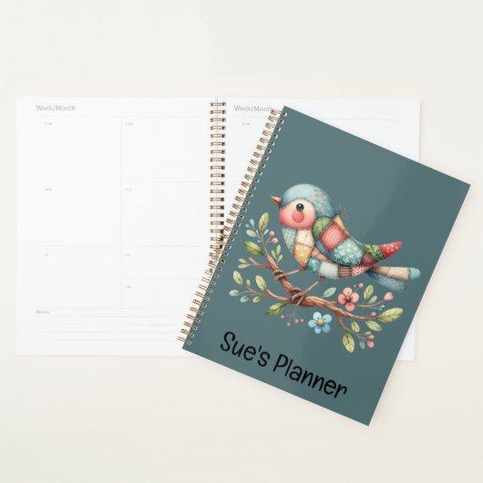 Patchwork Songbird on Blooming Branch (Devant avec enveloppe)