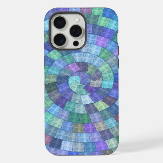 Patchwork Spiral Quilt iphone Tough (Verso)