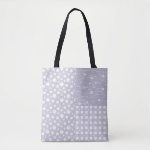 Patchwork Spring Pastel Lavendel Patroon Canvas ta Draagtas