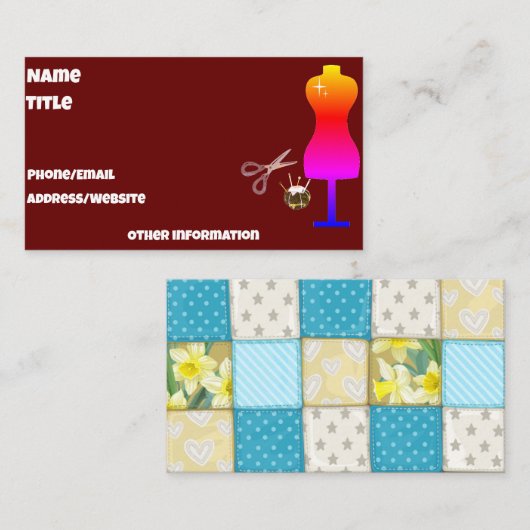 Patchwork Standard, 3,5 x 2,0-inch Visitekaartje (Voorkant / Achterkant)