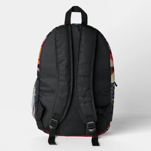 Patchwork Star Quilt Patroon Bedrukte Rugzak (Achterkant)