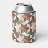 Patchwork Sterren Bruin Groen Blikjeskoeler (Blikje Achterkant)