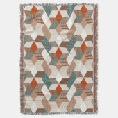 Patchwork Sterren  Bruin Groen Deken (Voorkant Verticaal)
