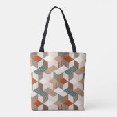 Patchwork Sterren Bruin Groen Draagtas (Achterkant)