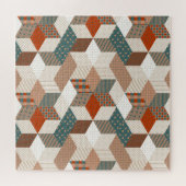 Patchwork Sterren  Bruin Groen Legpuzzel (Horizontaal)