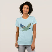 patchwork stijl duif T-shirt (Voorkant volledig)