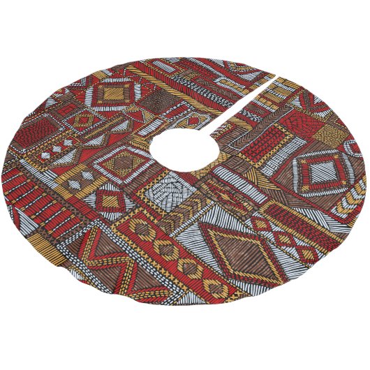 Patchwork stijl geborduurde etnische print kerstboom rok (Gekanteld)