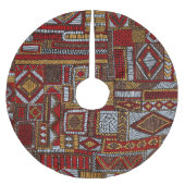 Patchwork stijl geborduurde etnische print kerstboom rok (Voorkant)
