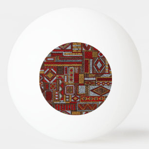 Patchwork stijl geborduurde etnische print pingpongballen