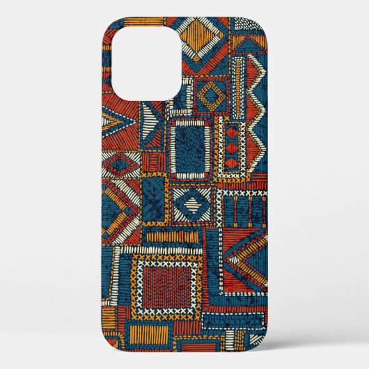Patchwork stijl geborduurde  print Case-Mate iPhone case (Achterkant)