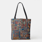 Patchwork stijl geborduurde print draagtas (Achterkant)