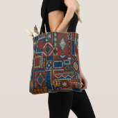 Patchwork stijl geborduurde print draagtas (Dichtbij)