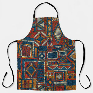 Patchwork stijl geborduurde  print schort