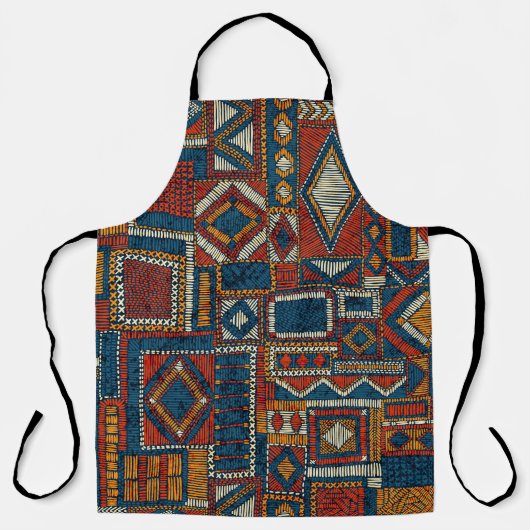 Patchwork stijl geborduurde  print schort (Voorkant)