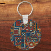 Patchwork stijl geborduurde  print sleutelhanger (Achterkant)
