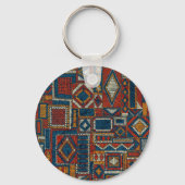 Patchwork stijl geborduurde  print sleutelhanger (Achterkant)